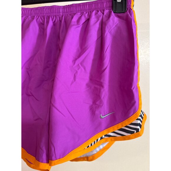 Nike Dri-Fit Running Shorts Purple W/ Orange Trim & Chevron Side Panels M - Picture 2 of 8